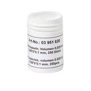 Tin capsules, V = 0.025 ml, 250 pcs./package