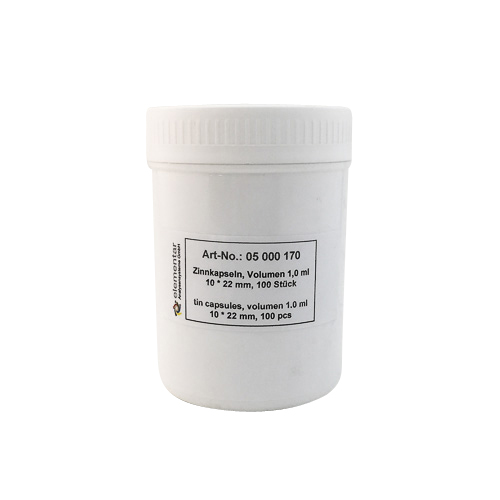 Tin capsules, V = 1.0 ml, 100 pcs./package